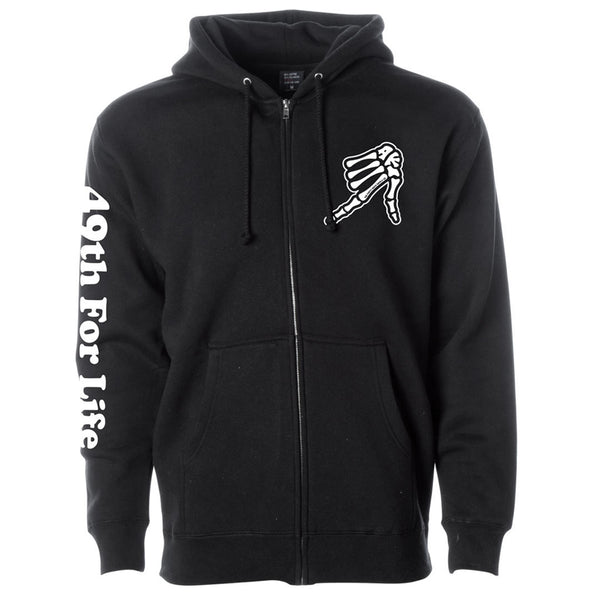 49th For Life Black Zip Hoodie