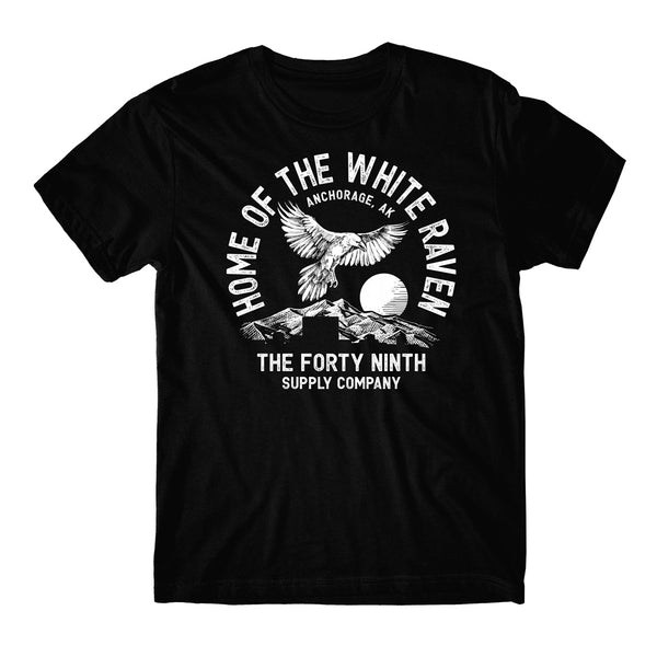 Home Of The White Raven Black T-Shirt