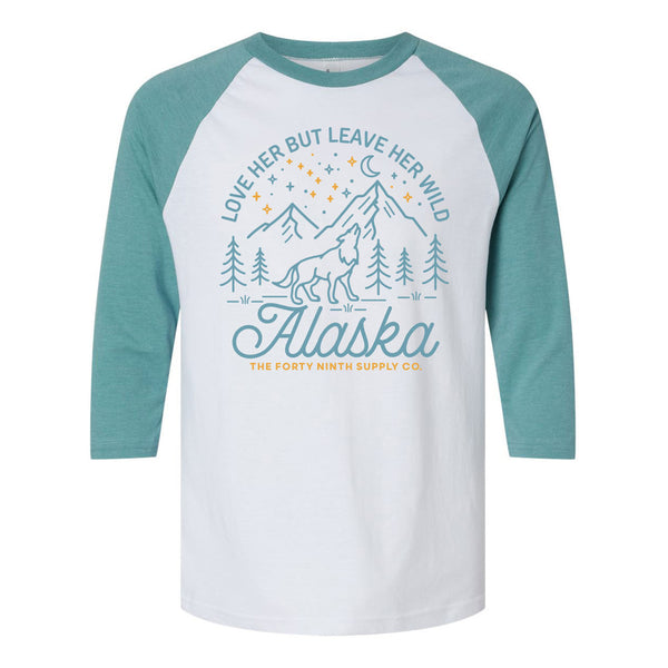 Alaska Love Her But Leave Her Wild Teal Heather T-Shirt