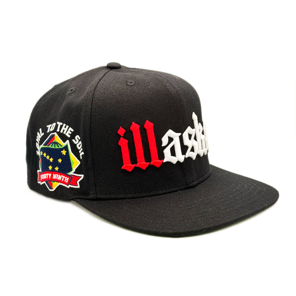 illaska Black Snapback Hat