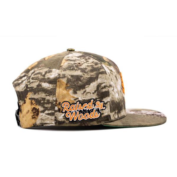 Raised By Woods Real Tree Camo Snapback Hat