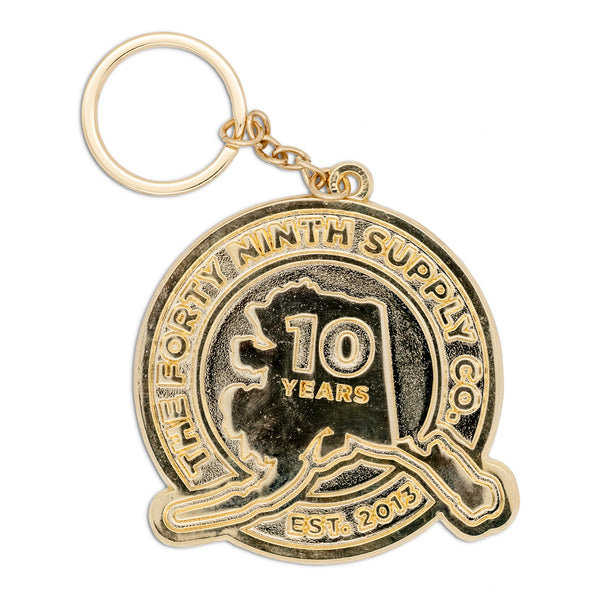 10th Anniversary Gold Plated Keychain