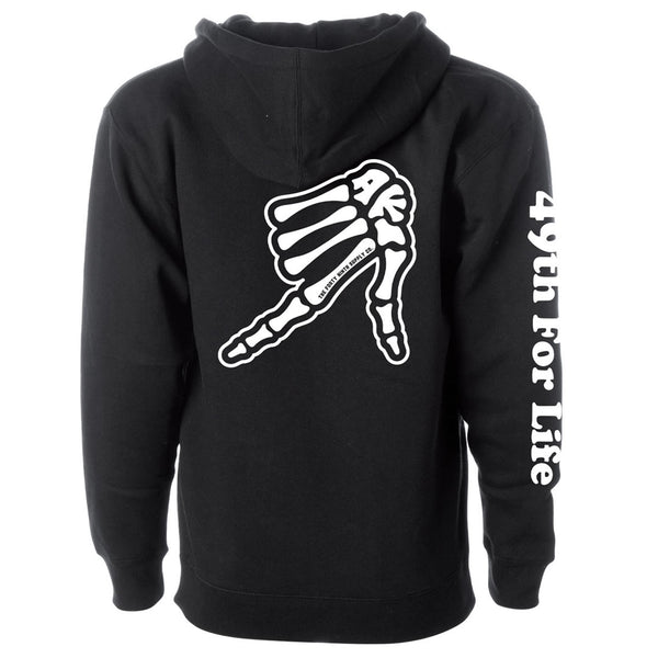 49th For Life Black Zip Hoodie