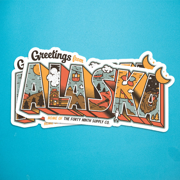 Greeting From Alaska Sticker