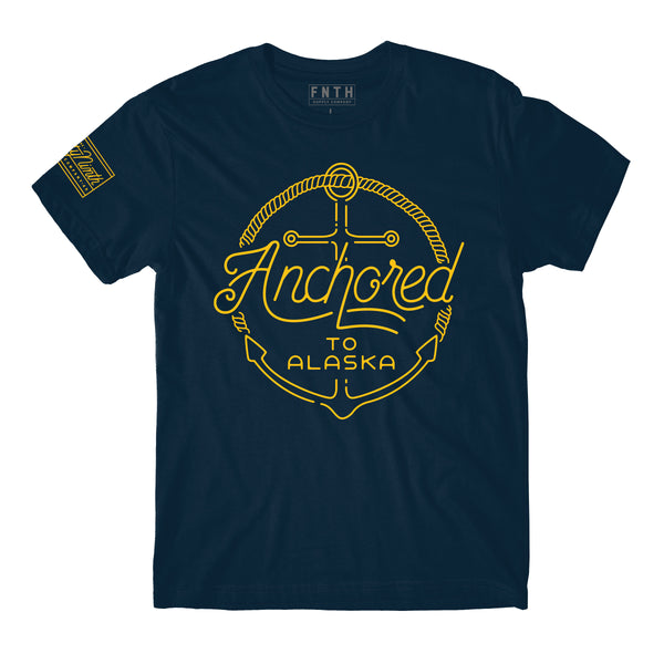 Anchored To Alaska Navy T-Shirt