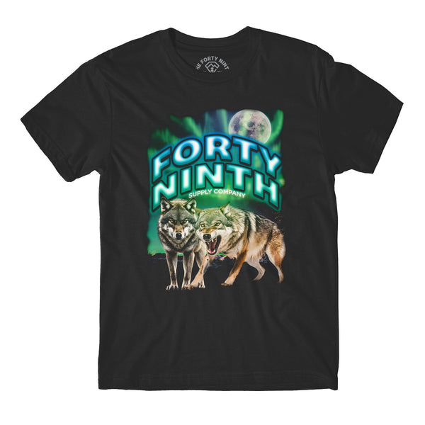 Forty Ninth Vintage Wolf Black T-Shirt