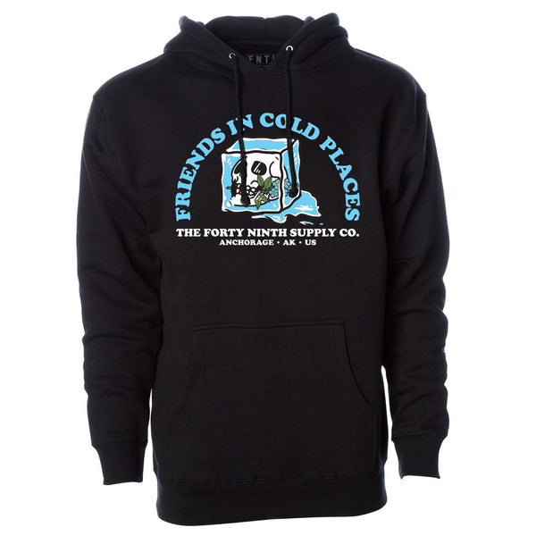 Friends In Cold Places Black Hoodie