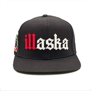 illaska Black Snapback Hat