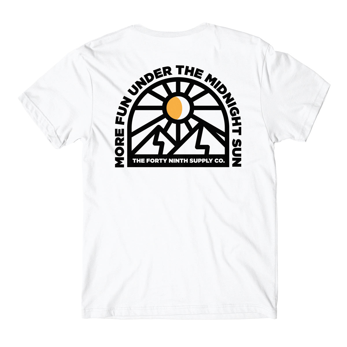 Under The Midnight Sun White TShirt The 49th Supply Co.