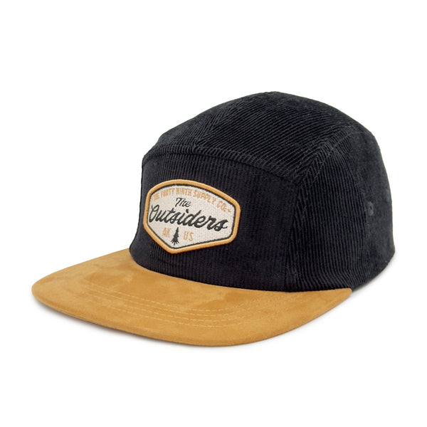 The Outsiders Black Corduroy 5 Panel Camper Hat