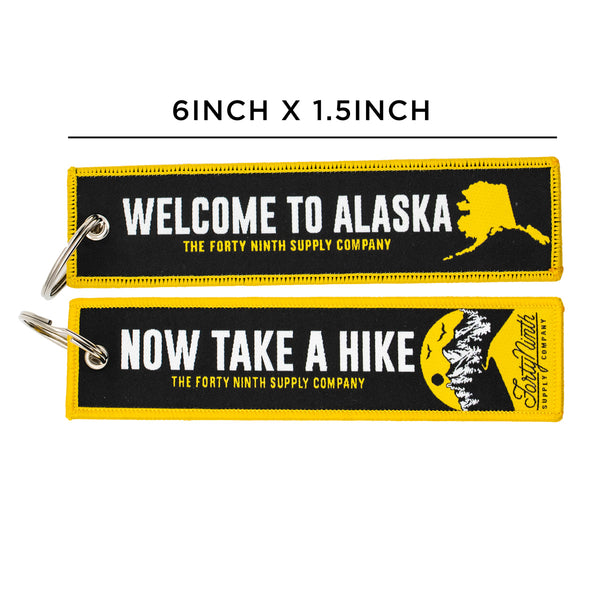 Welcome To Alaska Embroidered Keychain