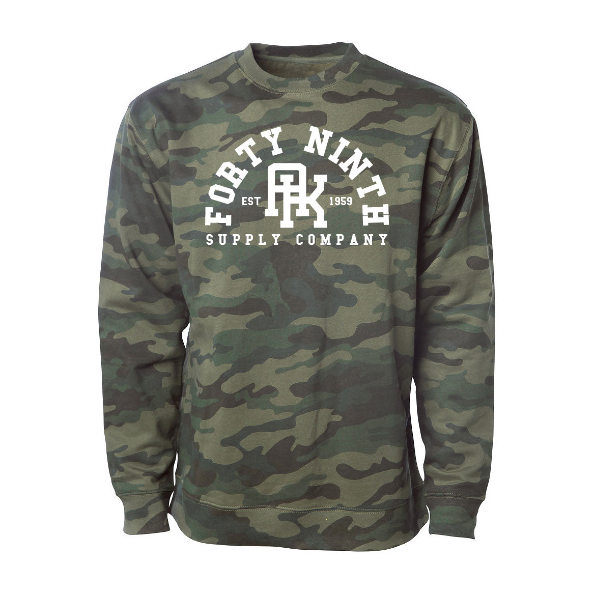 Men's Army Camo Football Crewneck T-Shirt - Small - Green Bay