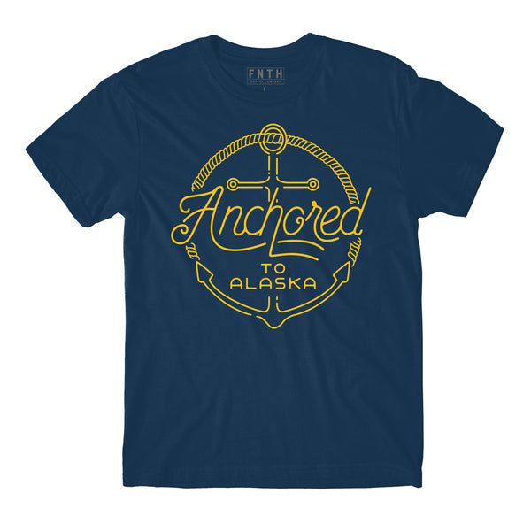 Anchored To Alaska Navy T-Shirt