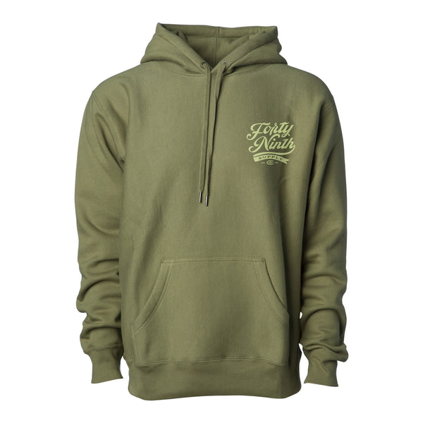 The Forty Ninth Script Premium Olive Green Hoodie