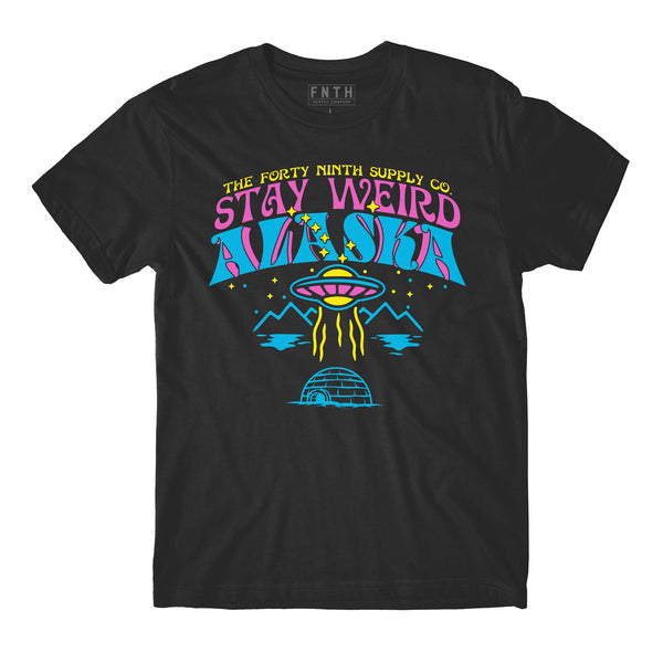 Stay Weird Alaska Black T-Shirt
